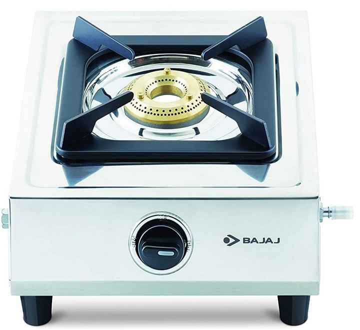Bajaj SINGLE BURNER WITH REMOVABLE DRIP TRAY STAINLESS STEEL GAS STOVE Silver Medium (450504 1BRSS6)